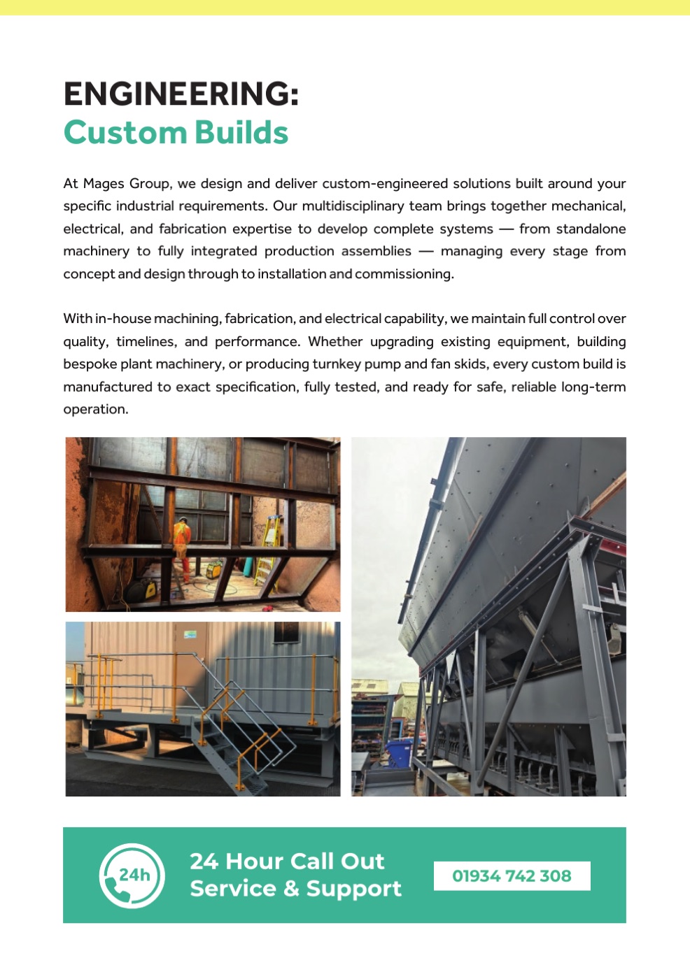 Page 16 of the Mages Group brochure: Custom builds