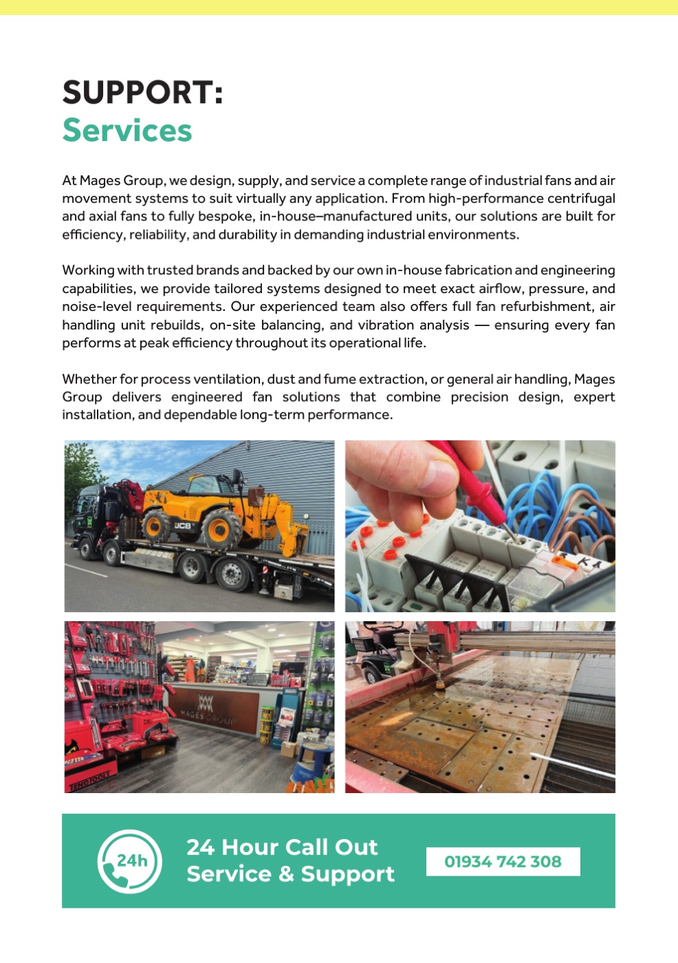 Page 18 of the Mages Group brochure: Support