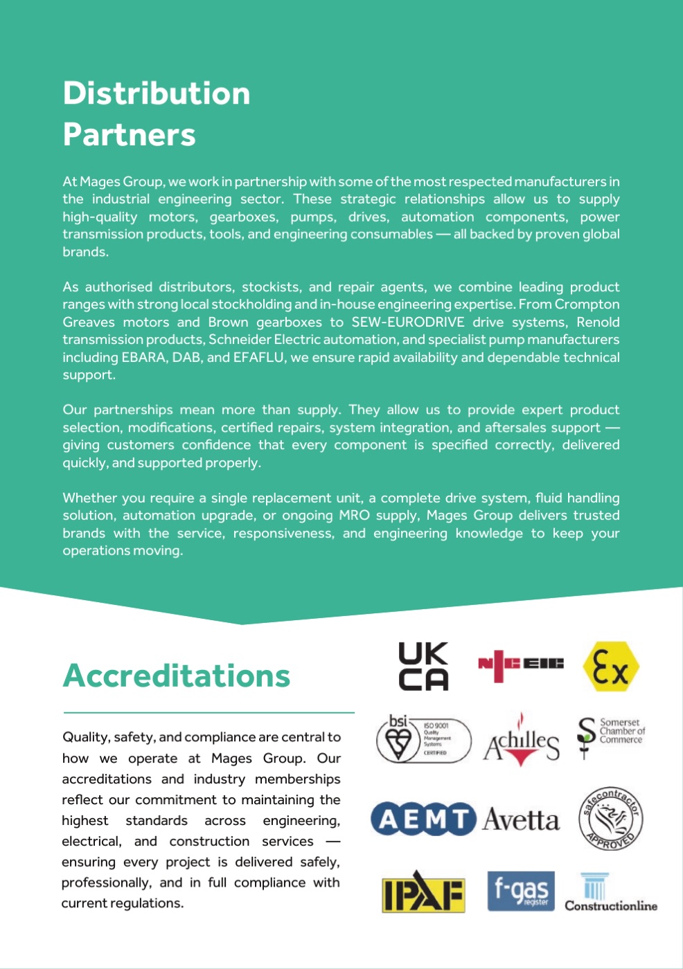 Page 22 of the Mages Group brochure: Distribution partners
