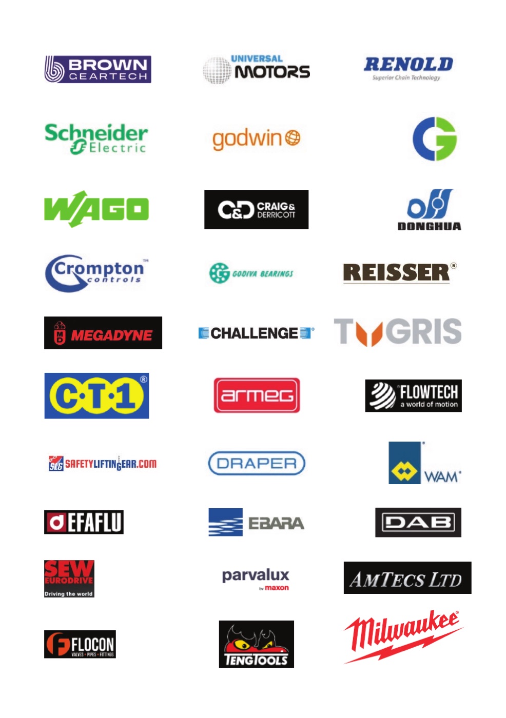 Logos of the manufacturers Mages Group supplies